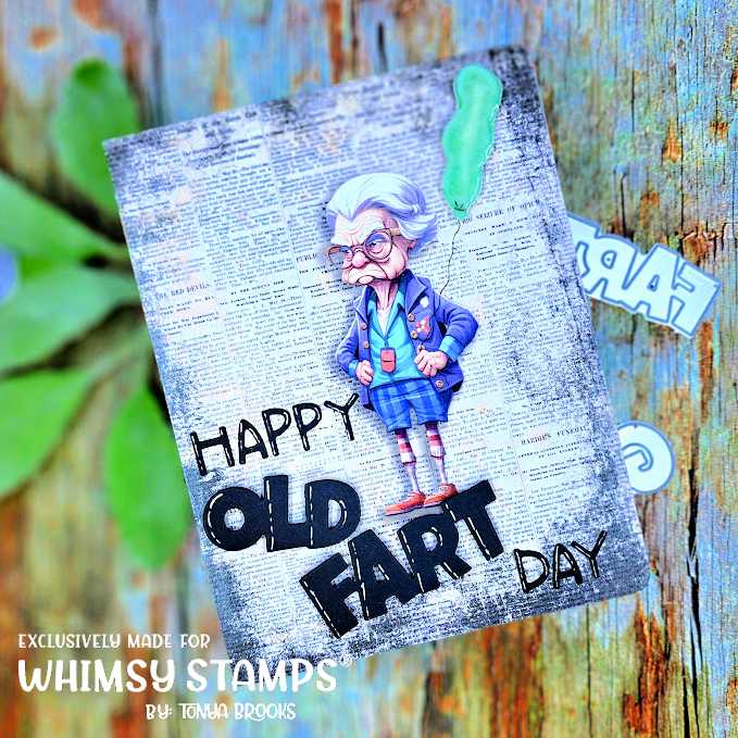 **NEW Old Fart Geezer Word and Shadow Die Set - Whimsy Stamps