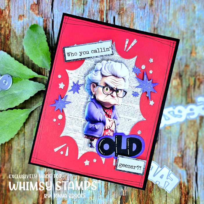 **NEW Quick Card Fronts - Old Fart Grandma - Whimsy Stamps