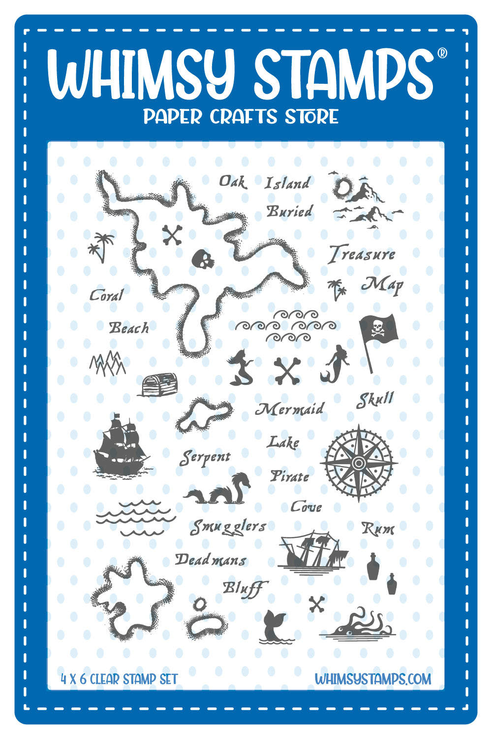 **NEW Treasure Map Clear Stamps - Whimsy Stamps