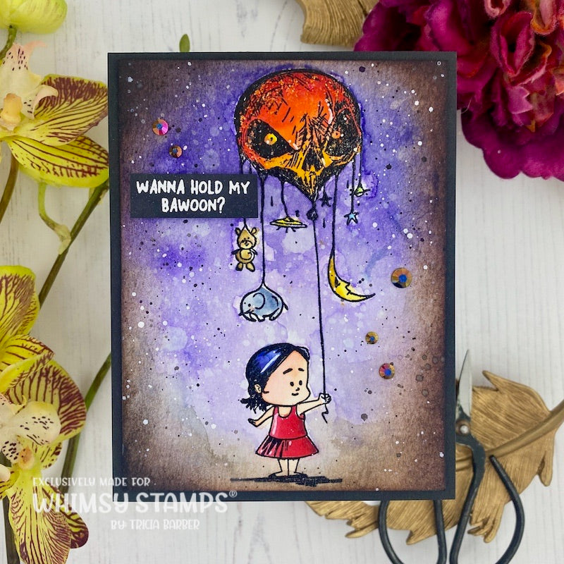 Halloween Bawoon Rubber Cling Stamp