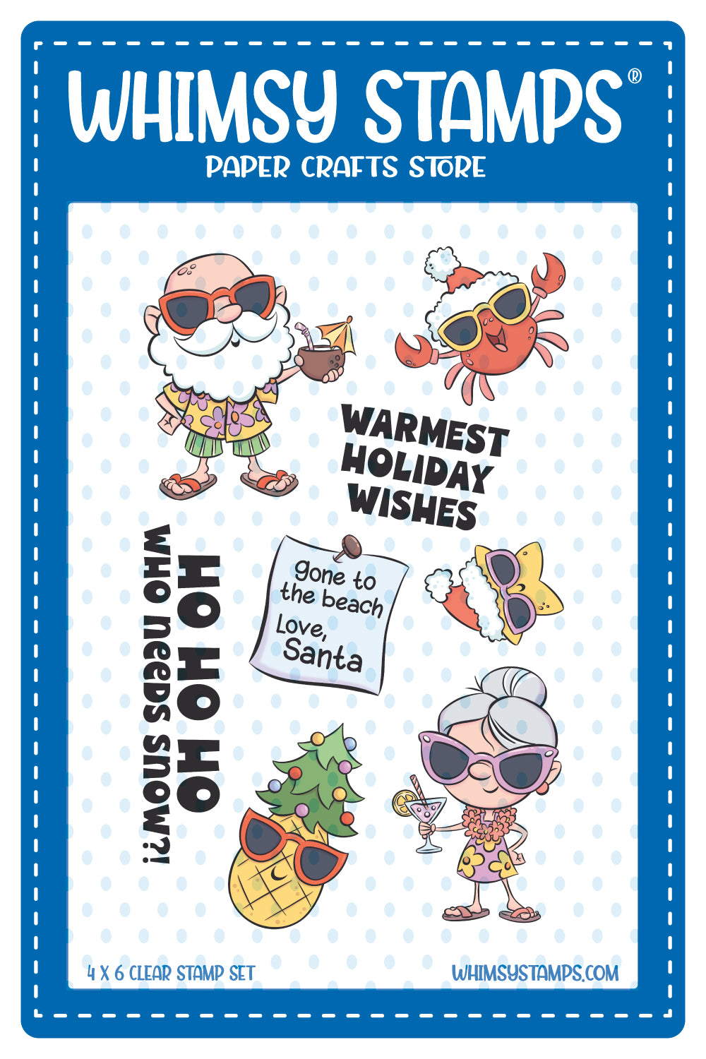 **NEW Tropical Christmas Clear Stamps - Whimsy Stamps