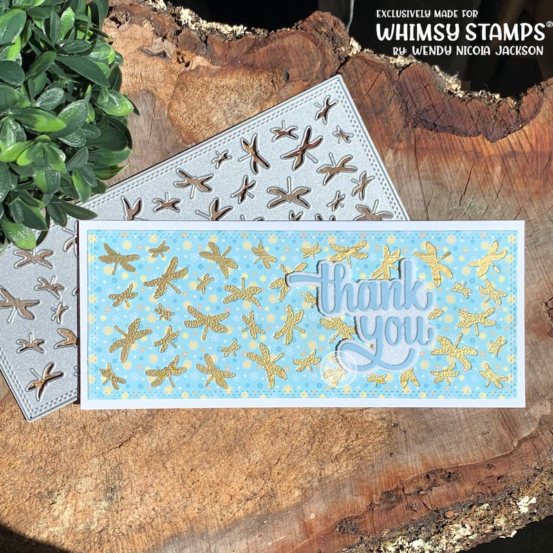 Slimline Dragonflies Background Die - Whimsy Stamps