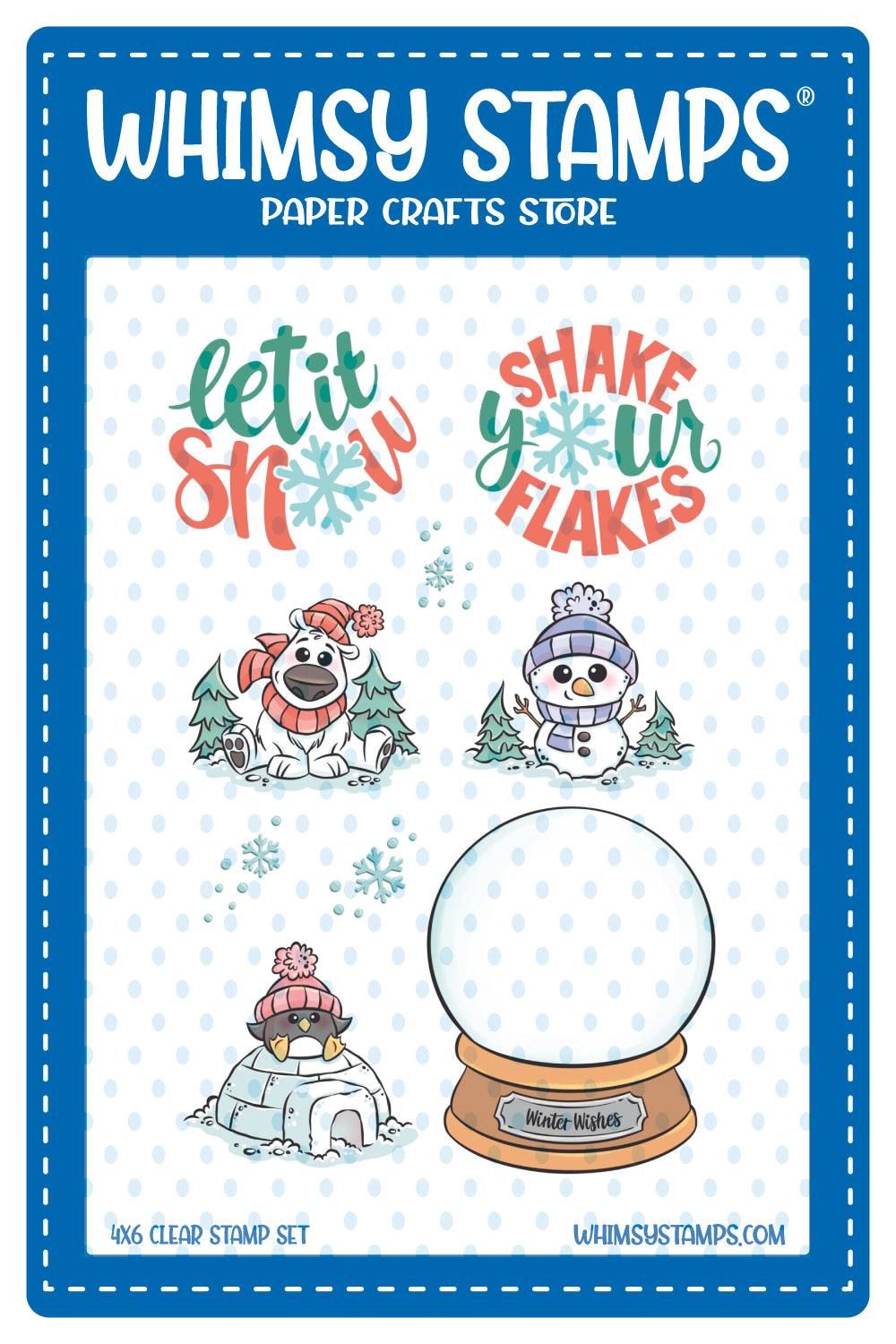 **NEW Winter Snowglobe Clear Stamps - Whimsy Stamps