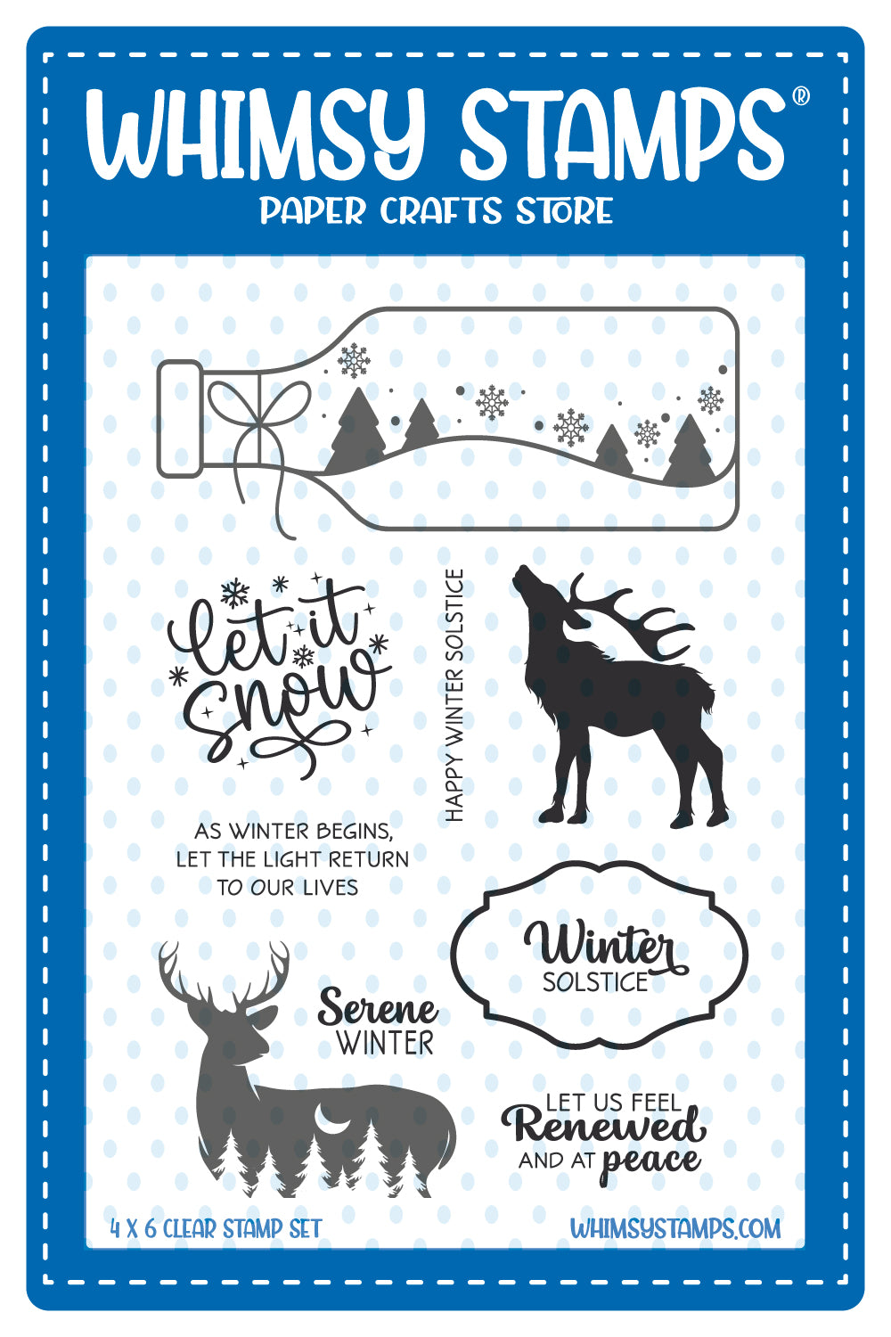 **PREORDER Winter Solstice Clear Stamps - Whimsy Stamps