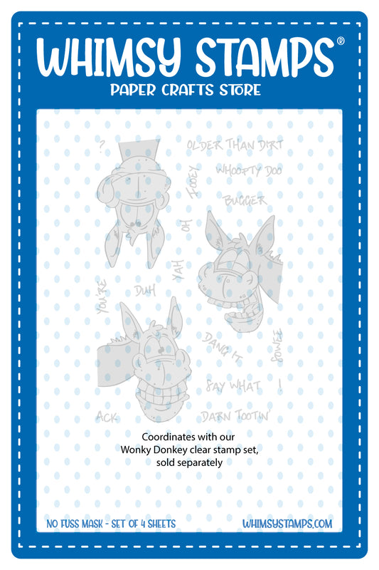 **NEW Wonky Donkey - NoFuss Masks - Whimsy Stamps