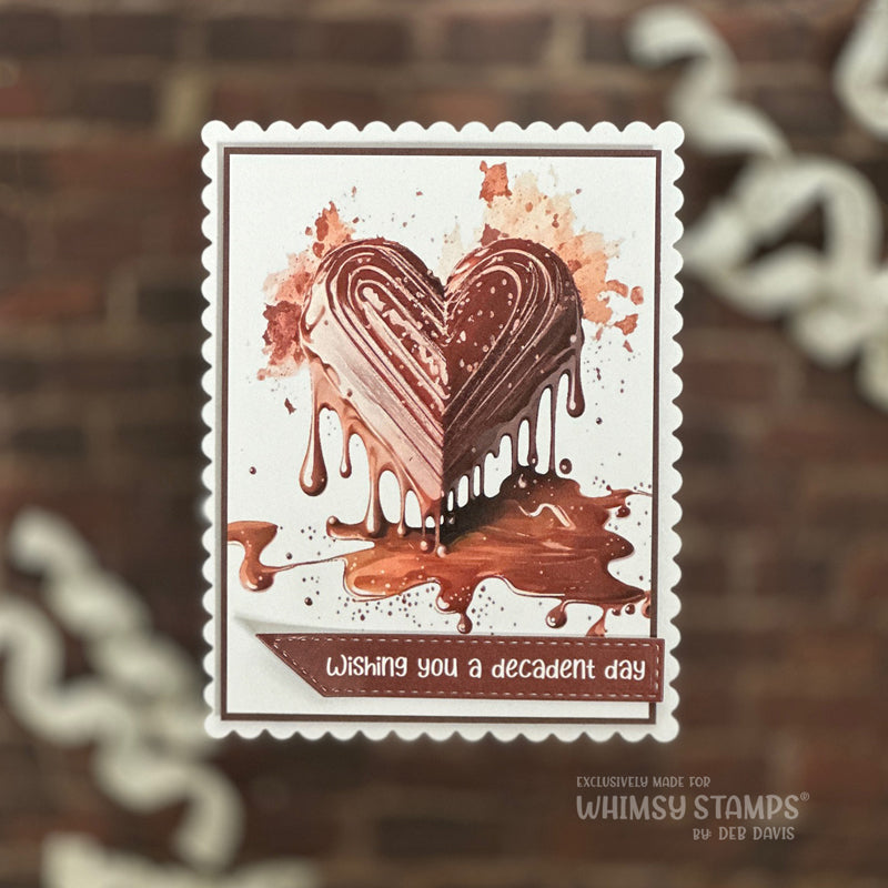 **NEW Quick Card Fronts - A2 Chocolate Sweetheart - Whimsy Stamps