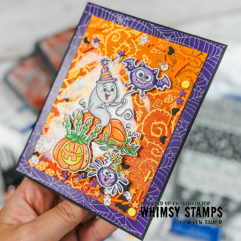 Toner Card Front Pack - Slimline Terror 1 - Whimsy Stamps