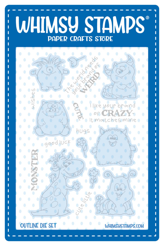 Monster Cuties Outlines Die Set - Whimsy Stamps