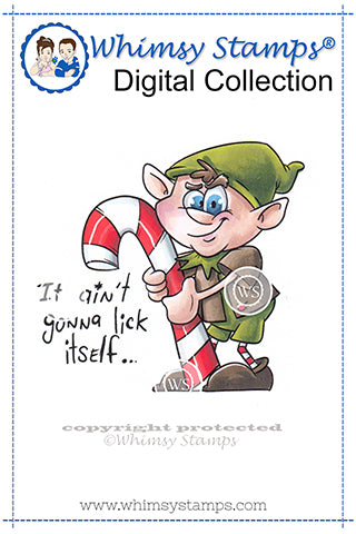 Naughty Elf - Digital Stamp - Whimsy Stamps