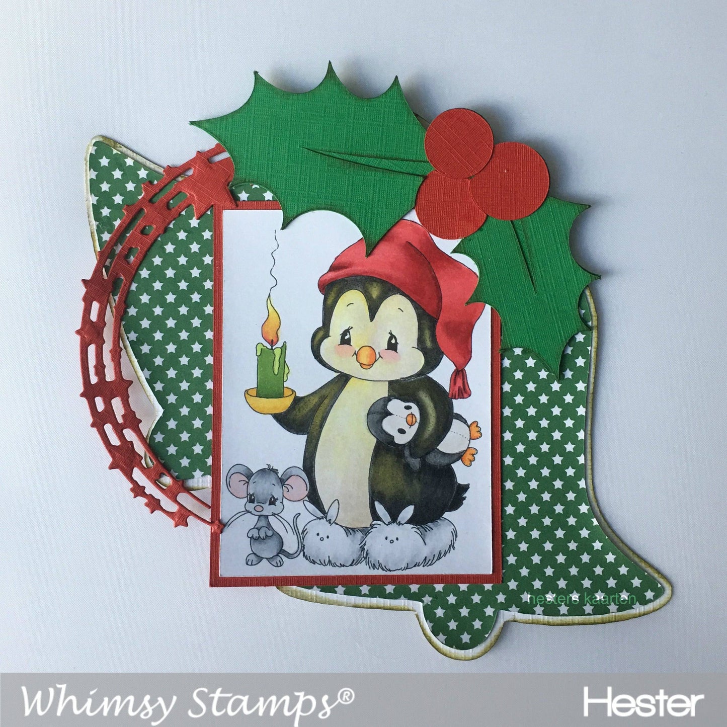 Penguin Candle Light Set - Digital Stamp - Whimsy Stamps