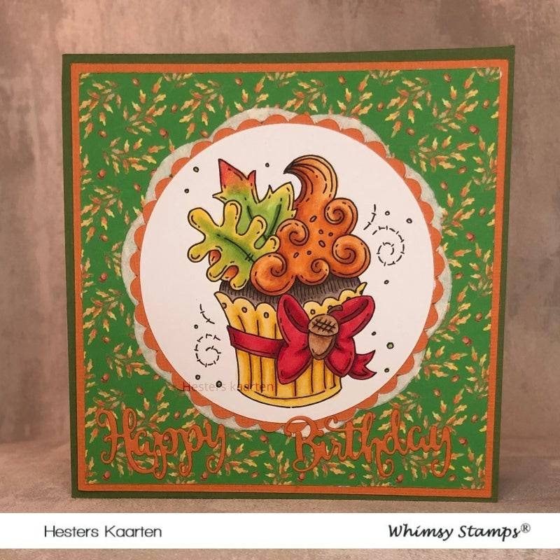 Autumn Cupcake - Digital Stamp - Whimsy Stamps