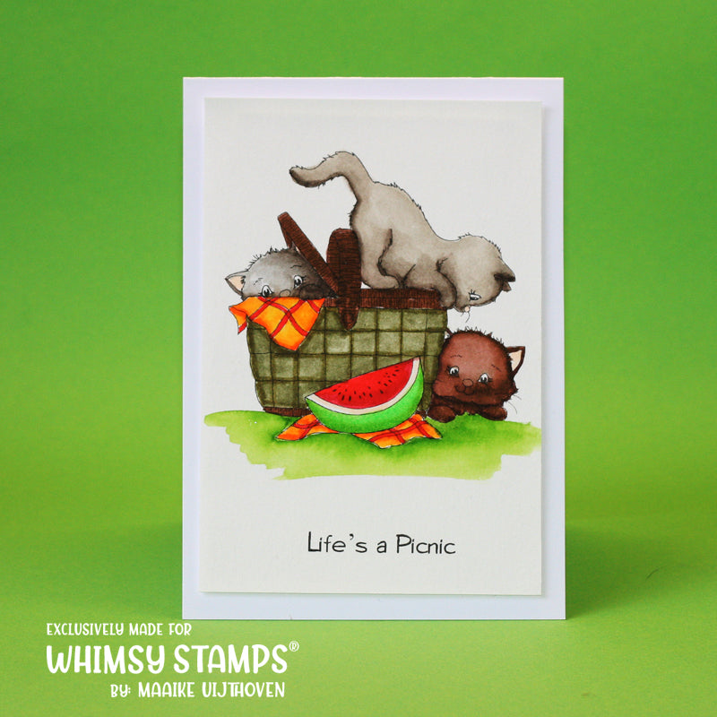 Purr-fect Picnic Cats - Digital Stamp - Whimsy Stamps