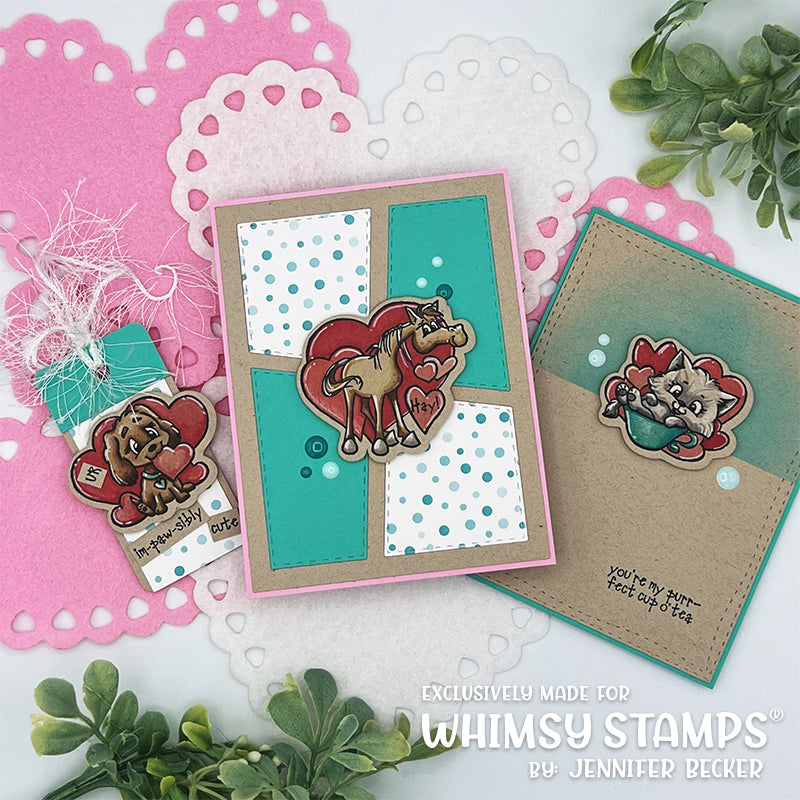 **NEW Valentine Pets and Puns Clear Stamps - Whimsy Stamps