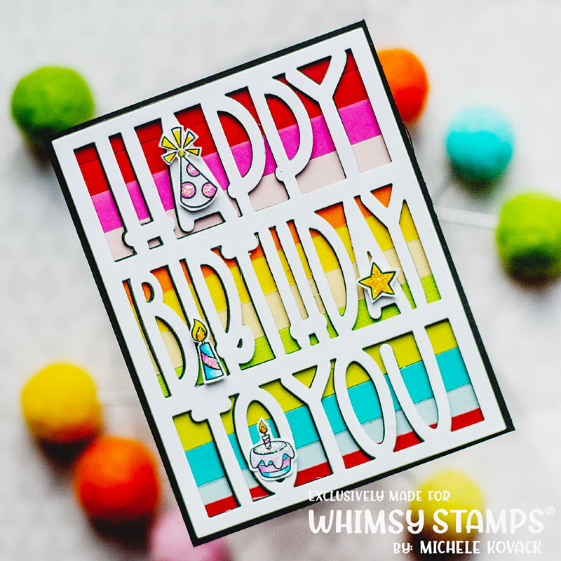 **NEW Happy Birthday Coverplate Die - Whimsy Stamps