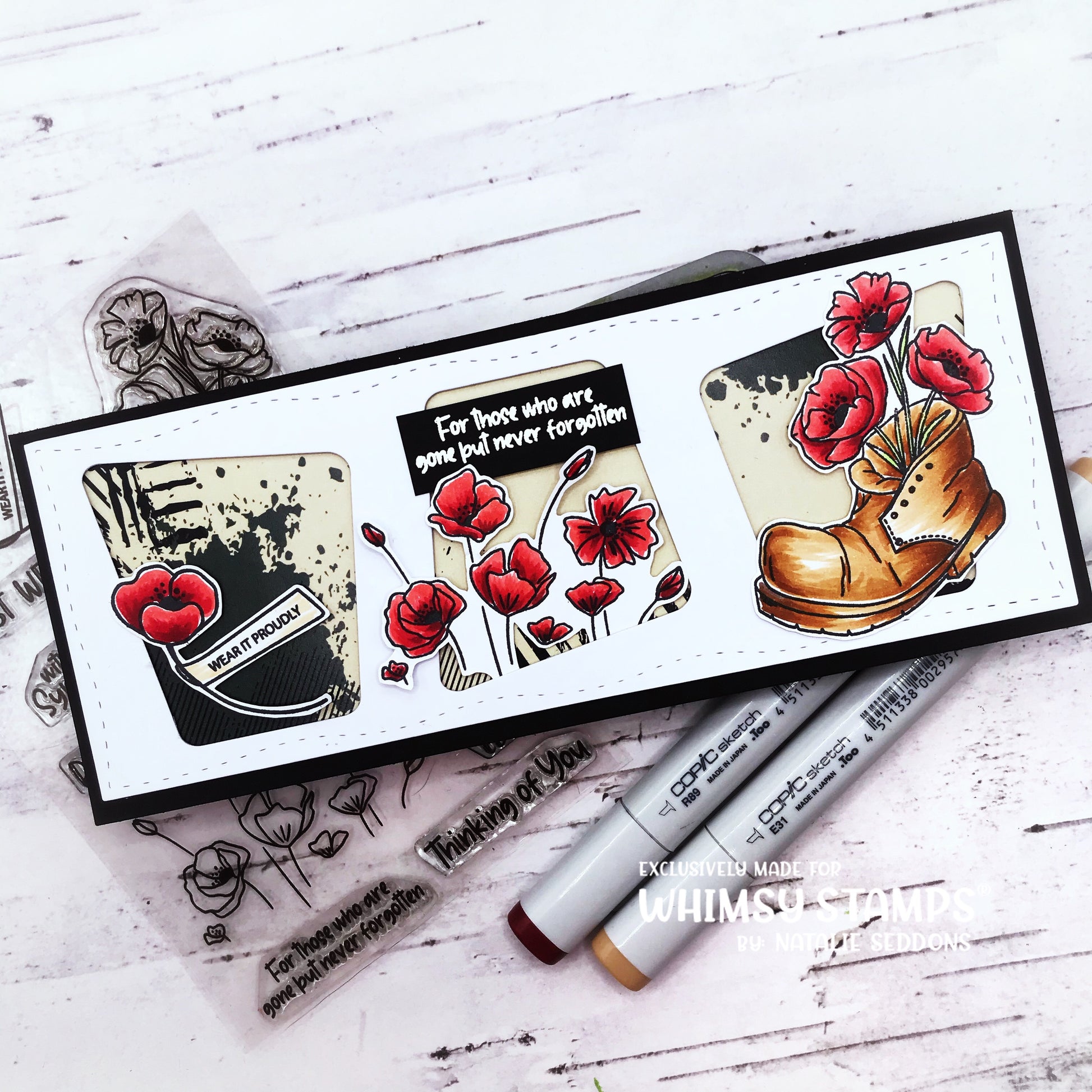 **NEW Poppy Remembrance Clear Stamps - Whimsy Stamps