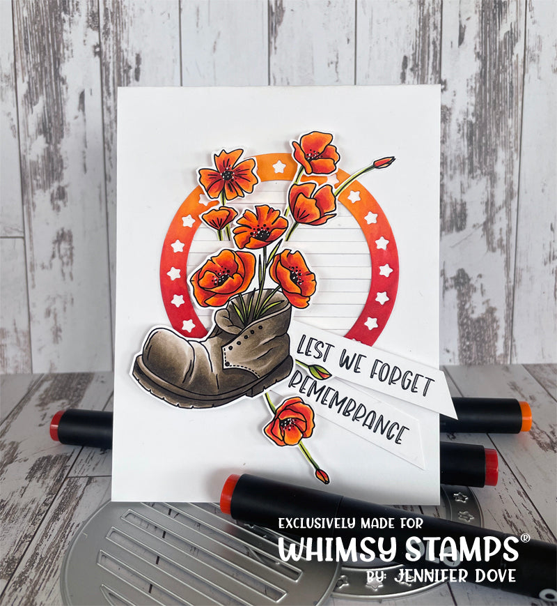 **NEW Poppy Remembrance Clear Stamps - Whimsy Stamps