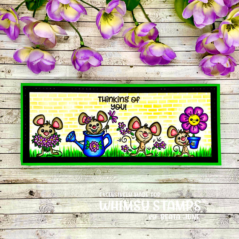 **NEW Spring Gardening Mice Clear Stamps - Whimsy Stamps