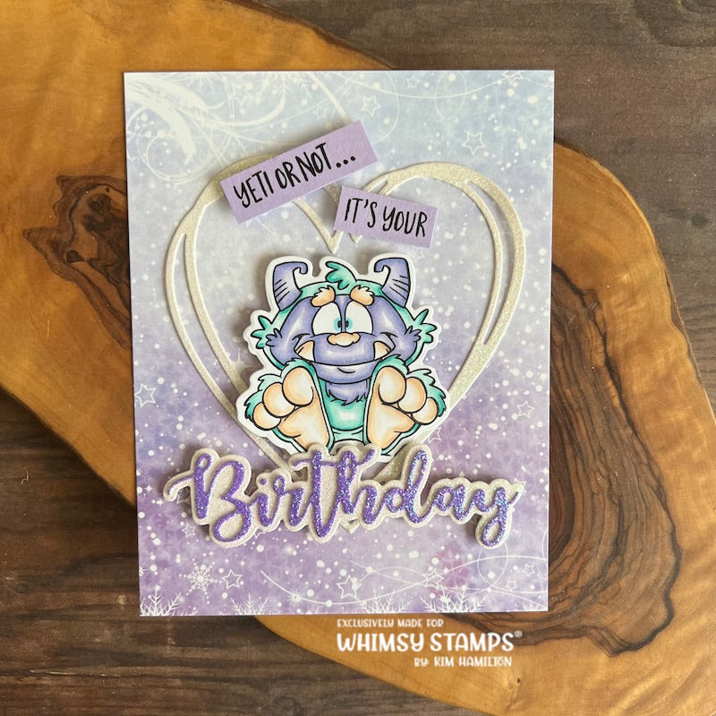 **NEW Yeti Birthday Clear Stamps - Whimsy Stamps