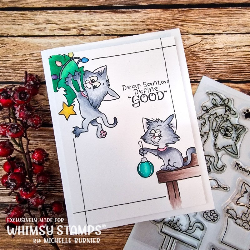 **NEW Cat Do Christmas Two Clear Stamps - Whimsy Stamps