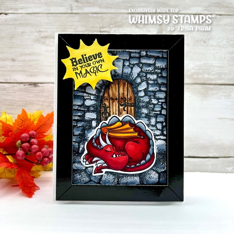 **NEW Dungeon Door Rubber Cling Stamp - Whimsy Stamps