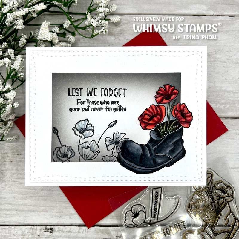 **NEW Poppy Remembrance Clear Stamps - Whimsy Stamps