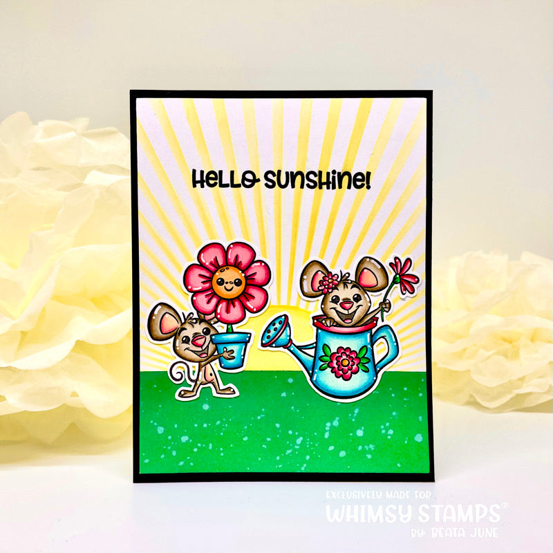 **NEW Spring Gardening Mice Clear Stamps - Whimsy Stamps