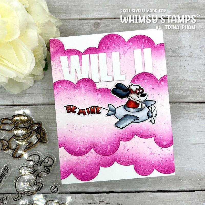 **NEW Doggie Flight Clear Stamps - Whimsy Stamps