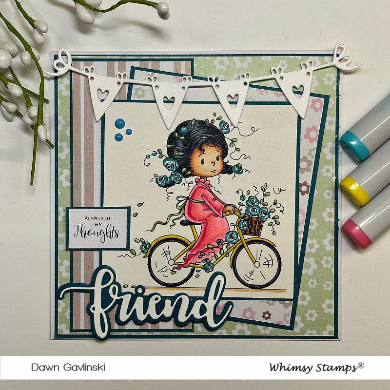 Rose's Bike Ride - Digital Stamp - Whimsy Stamps