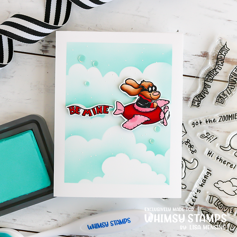 **NEW Doggie Flight Clear Stamps - Whimsy Stamps