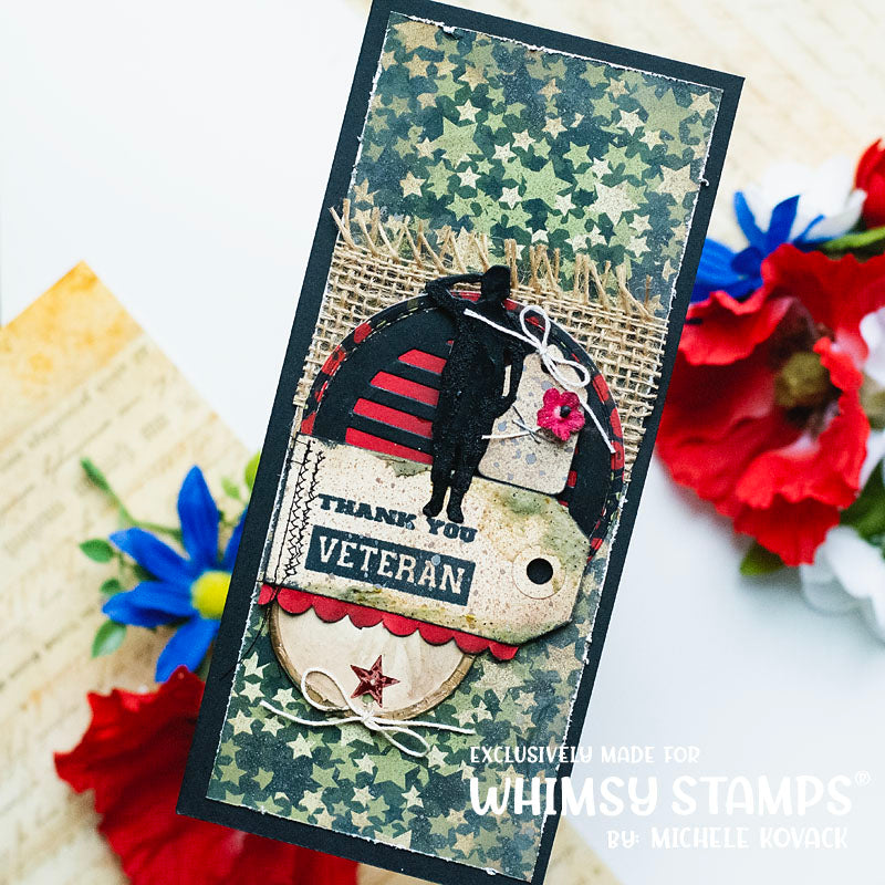 **NEW Slimline Paper Pack - Military - Whimsy Stamps