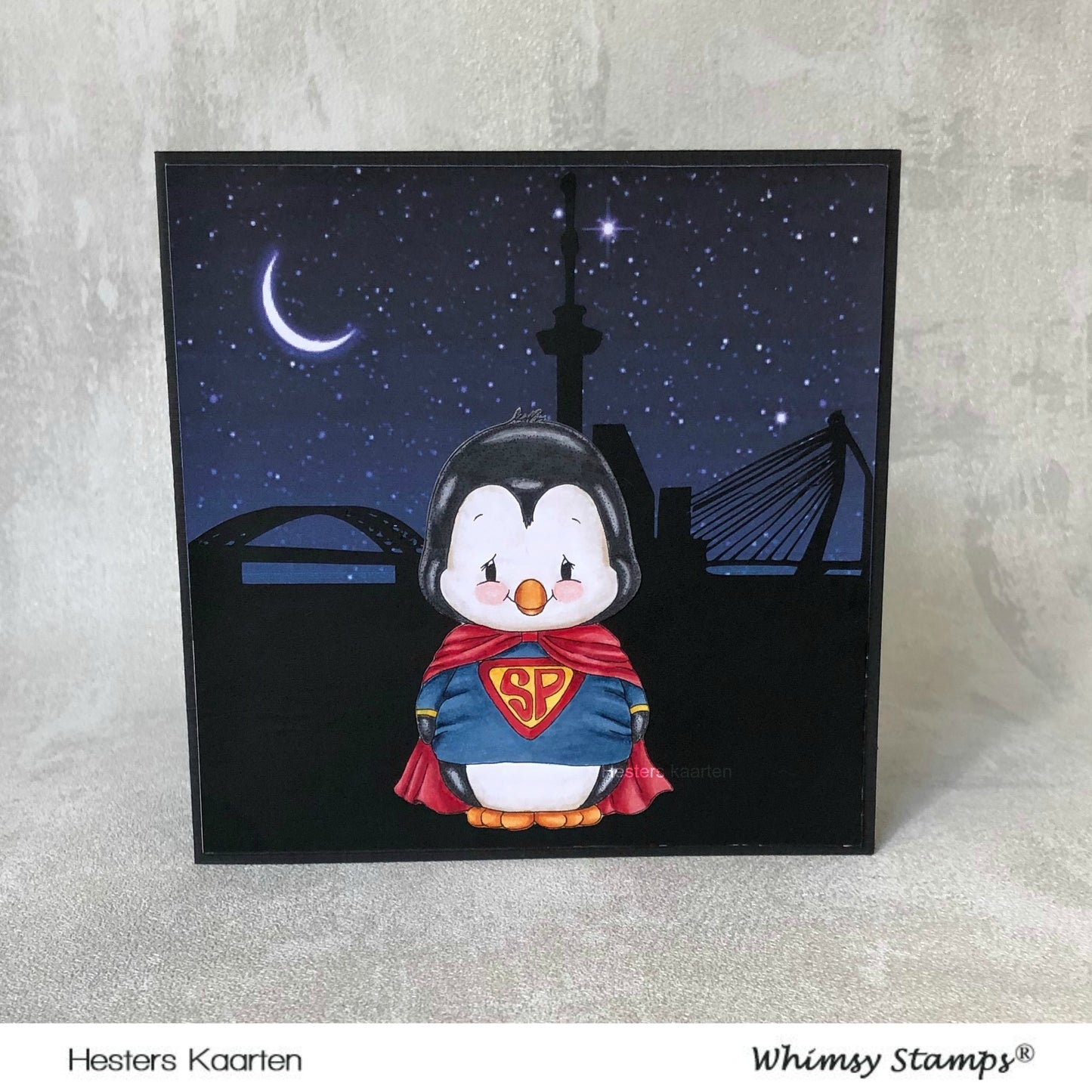 Penguin Super Hero - Digital Stamp - Whimsy Stamps