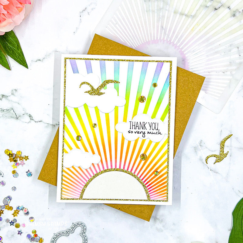 Sun Rays Stencil - Whimsy Stamps