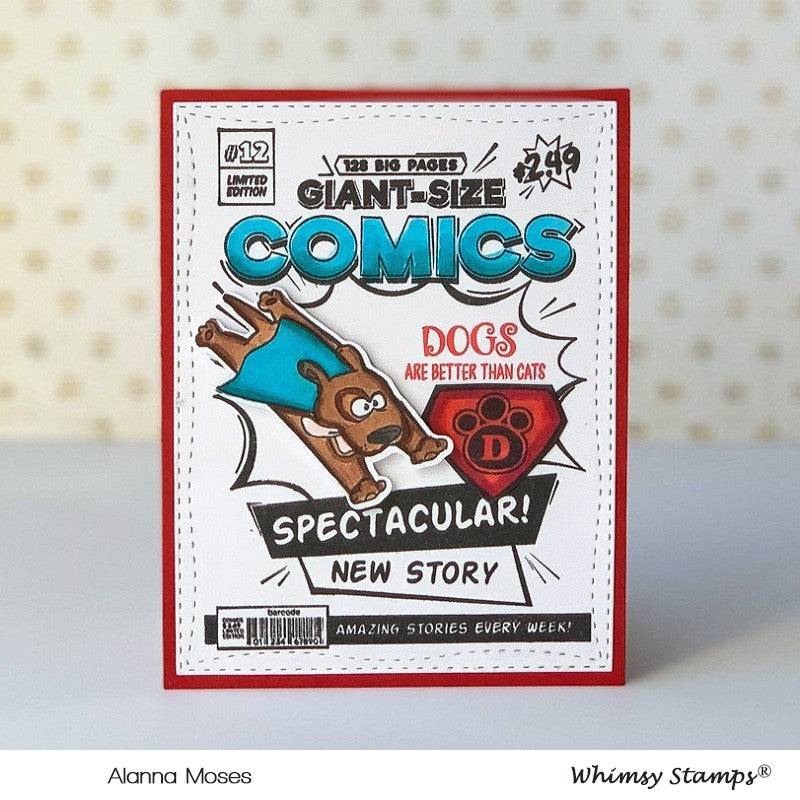 Comic Book Page Rubber Cling Stamp - Whimsy Stamps