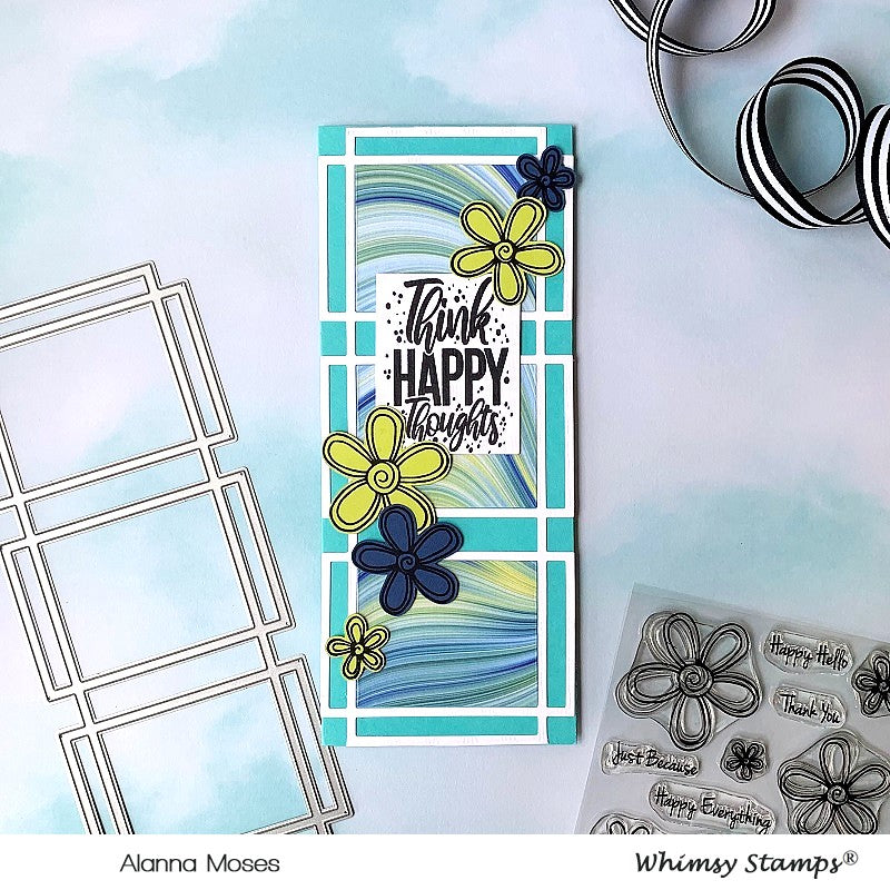 **NEW Slimline Connected Rectangles Die - Whimsy Stamps