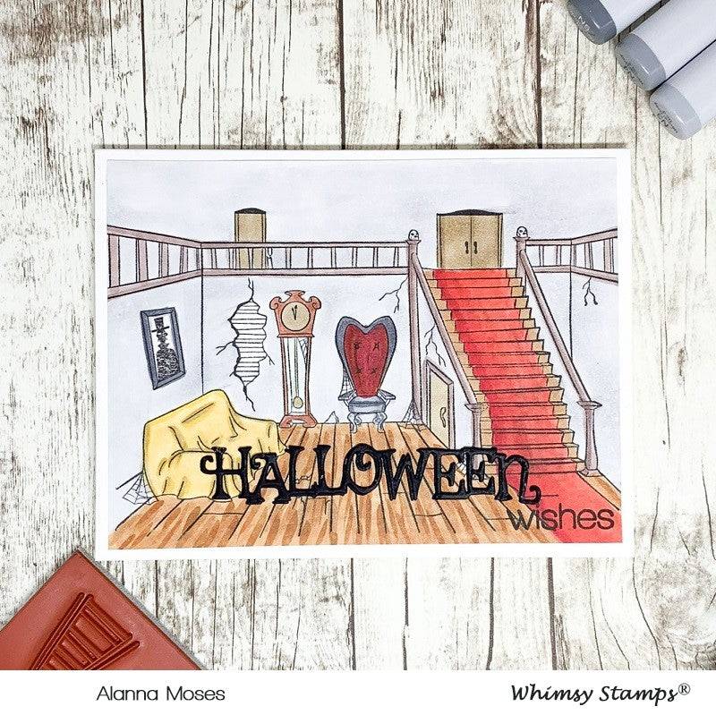 Haunted Parlor Rubber Cling Stamp - Whimsy Stamps