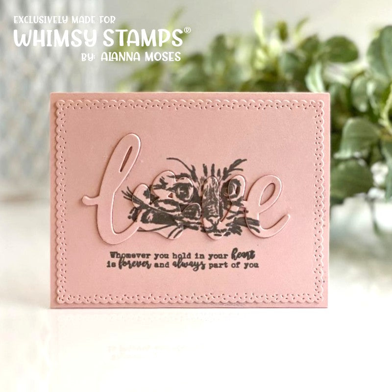 **NEW Love Paw Word and Shadow Die Set - Whimsy Stamps