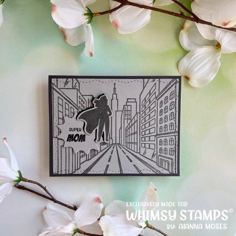 **NEW City Street Background Rubber Cling Stamp - Whimsy Stamps