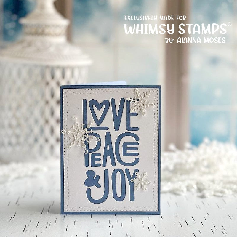 **NEW Peace Love Joy Die Set - Whimsy Stamps