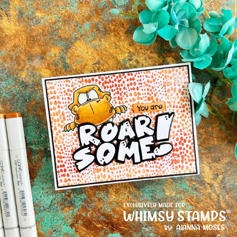 **NEW Roarsome Word and Shadow Die Set - Whimsy Stamps