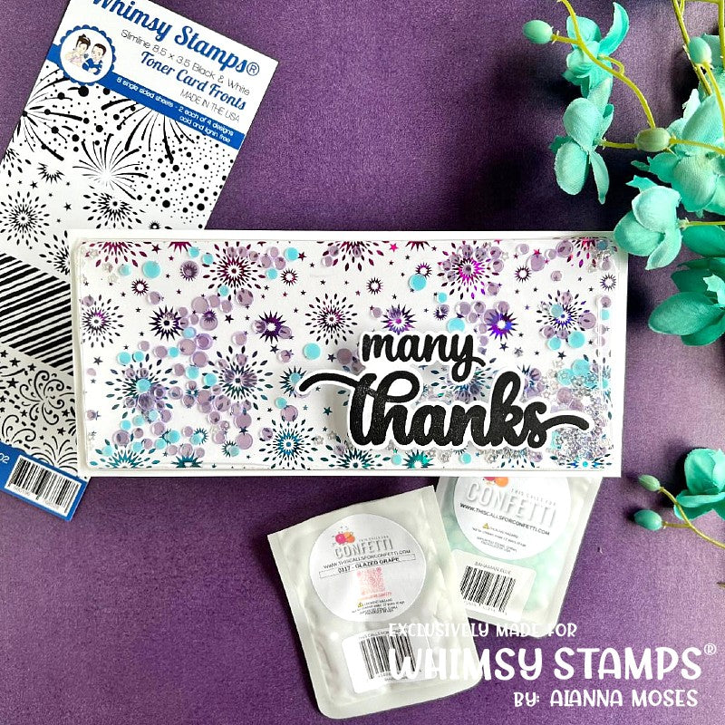 **NEW Toner Card Front Pack - Slimline Celebrations 1 - Whimsy Stamps