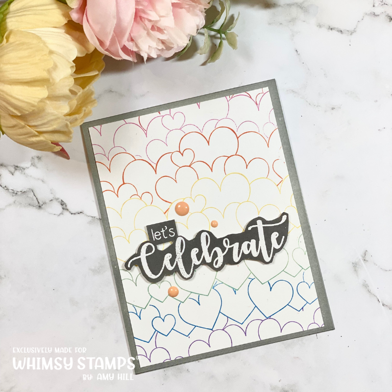 **NEW Heart Border Rubber Cling Stamp and Die Combo - Whimsy Stamps