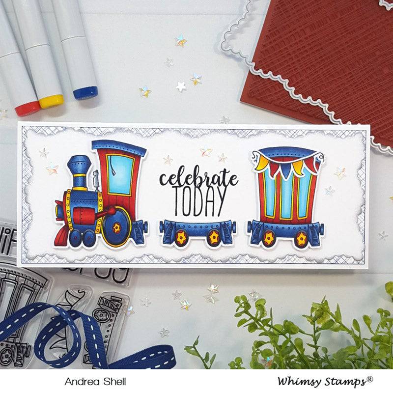 Linking Train Clear Stamps - Whimsy Stamps