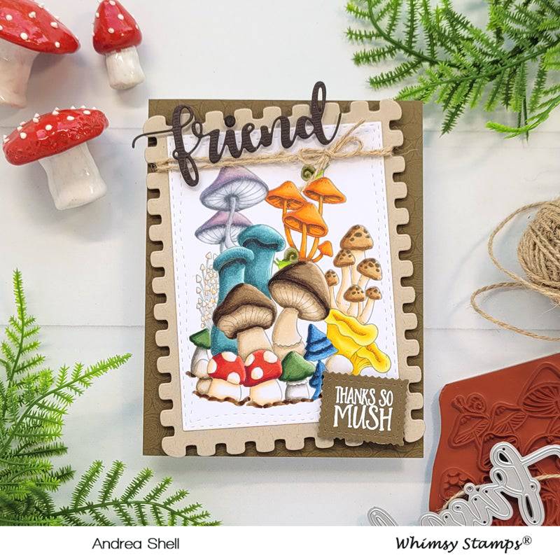 Mushroom Mash Up Rubber Cling Stamp - Whimsy Stamps