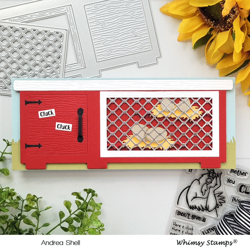 **NEW Slimline Chicken Coop Die Set - Whimsy Stamps