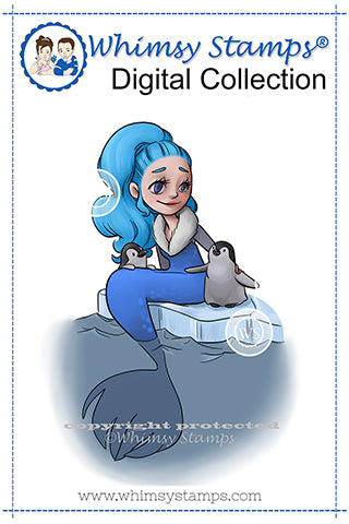 Antarctic Mermaid - Digital Stamp - Whimsy Stamps