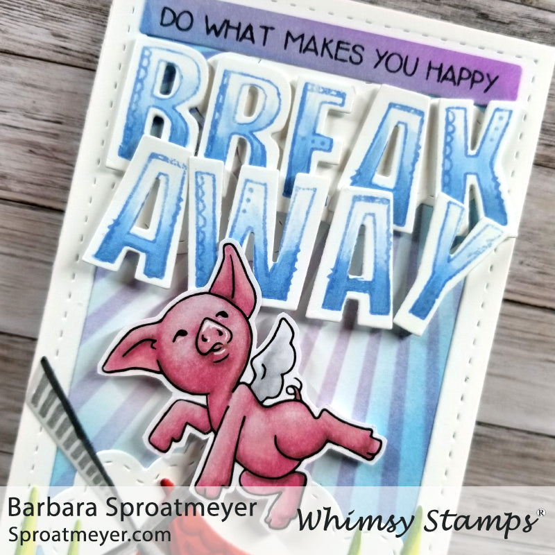 Pigs Can Fly Too - Digital Stamp - Whimsy Stamps