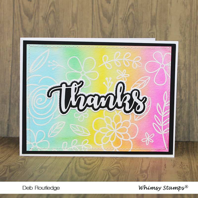 Thanks Word and Shadow Die Set - Whimsy Stamps