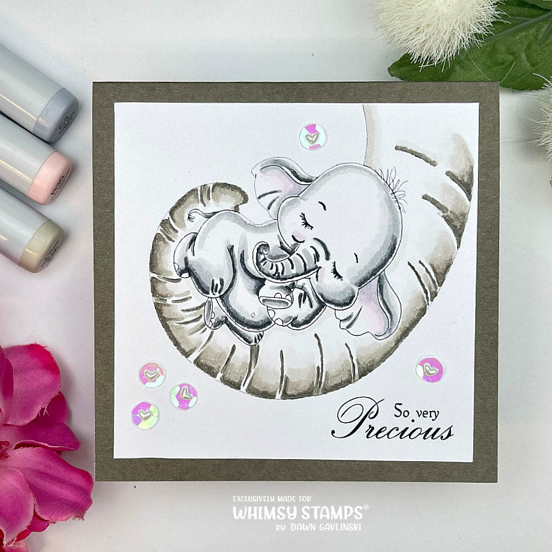 Baby Ellie Cuddles - Digital Stamp - Whimsy Stamps