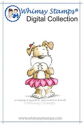 Bashful Ballerina - Digital Stamp - Whimsy Stamps