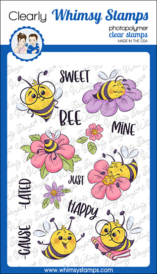 **NEW Bee Happy Clear Stamps - Whimsy Stamps